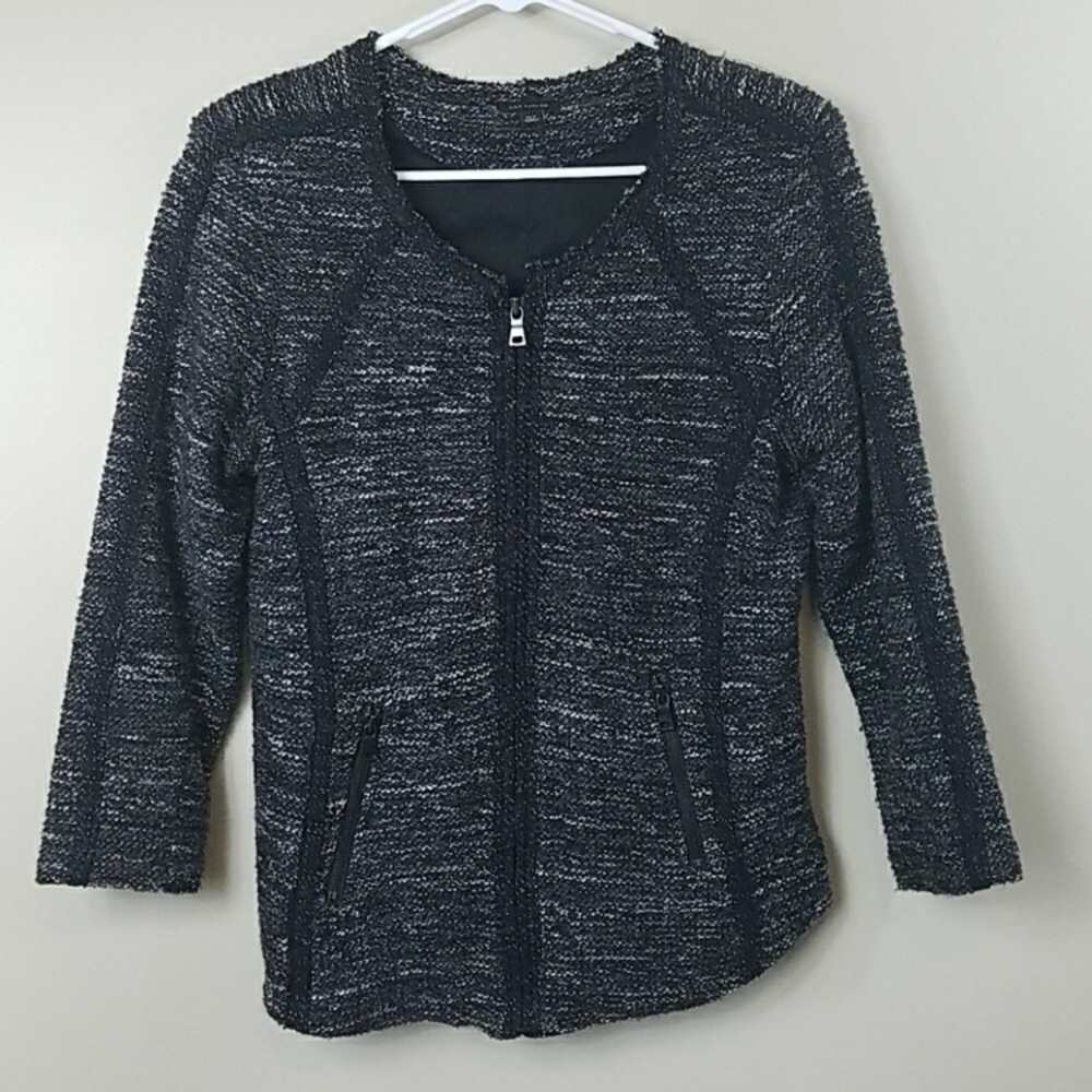 Ann Taylor Tall Boucle Zip Front Jacket